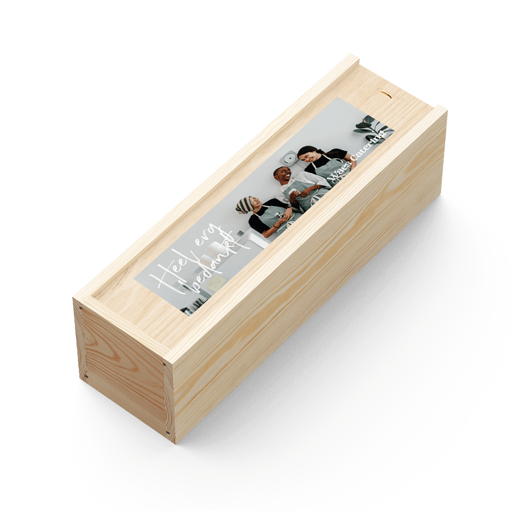 Wijnkist met foto als zakelijk bedankje