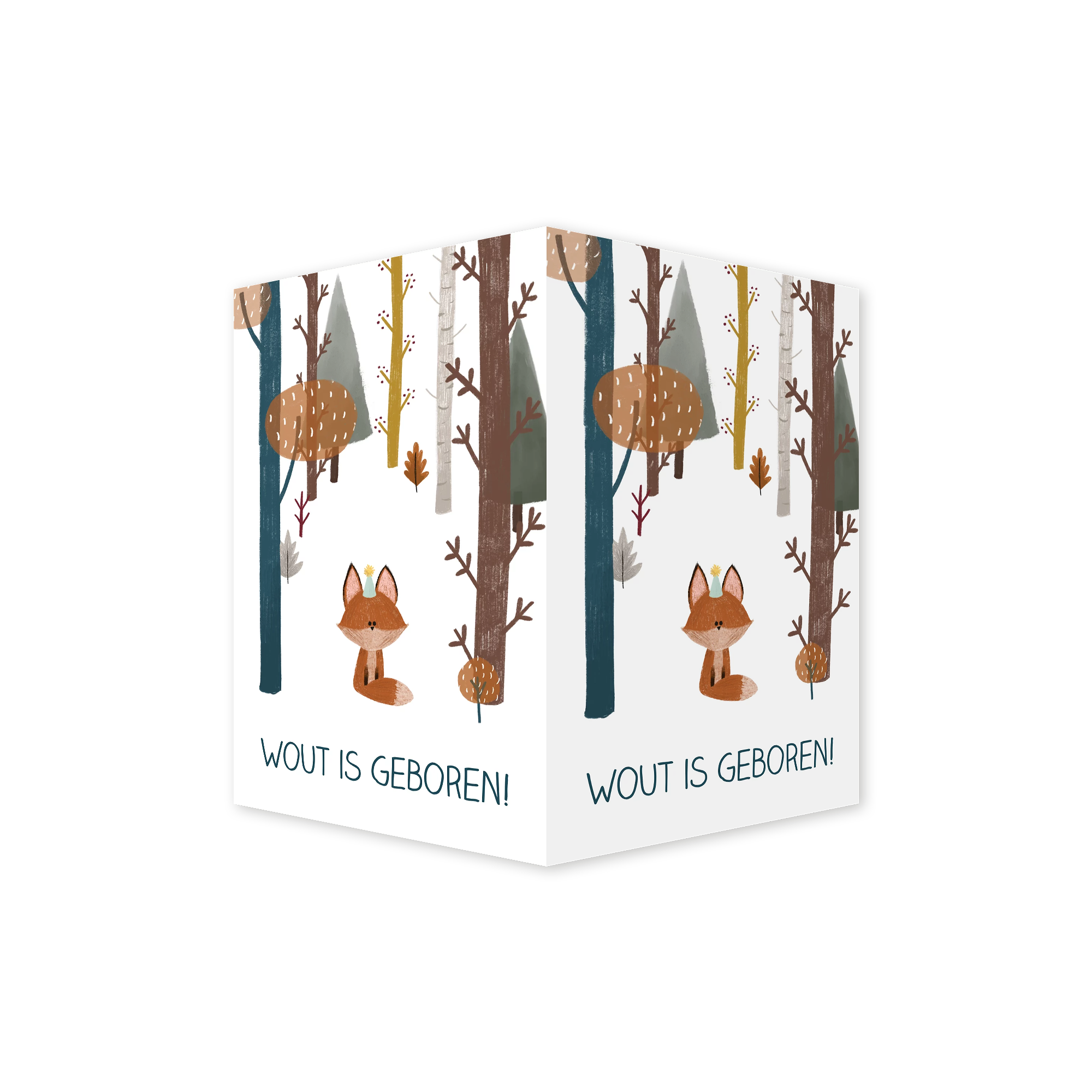 Dubbel raambord bos bomen vosje