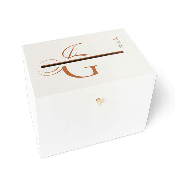 Bruiloft enveloppendoos met groot logo