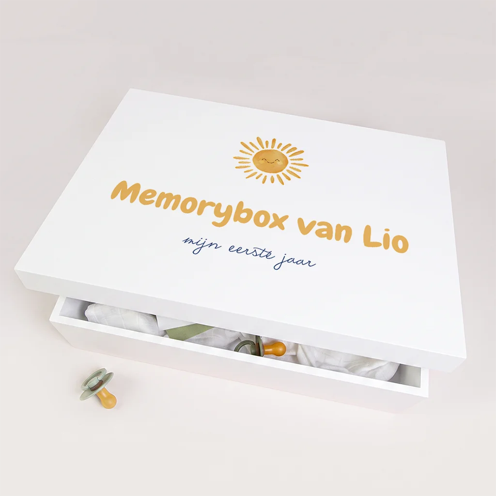 Memorybox met vrolijk zonnetje