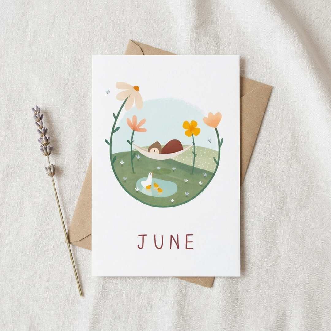 Geboortekaartje baby meisje hangmat eendjes