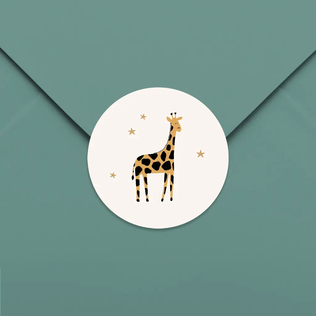 Sluitzegel met giraffe en sterren - per 25 stuks