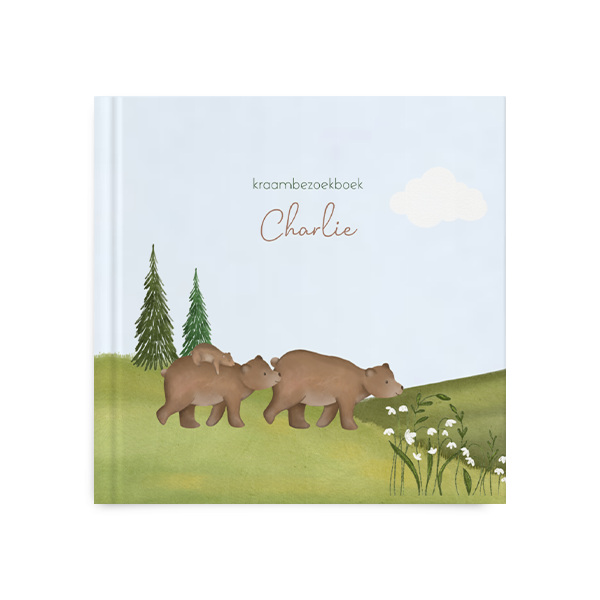 Kraambezoekboek met berenfamilie