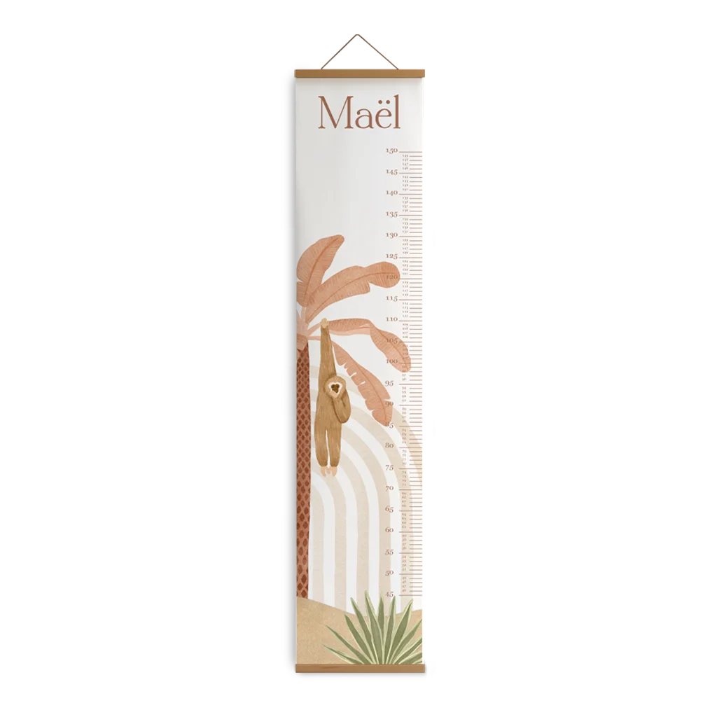 Groeimeter in jungle stijl met aap