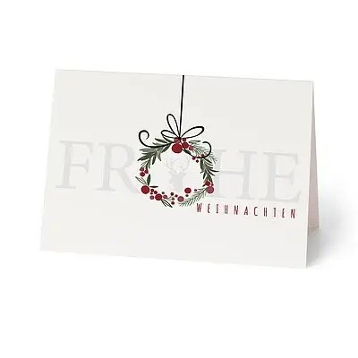 Geschäftliche Weihnachtskarte festlicher Weihnachtskranz