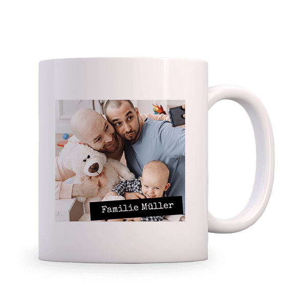 Personalisierbare Tasse mit Familienfoto