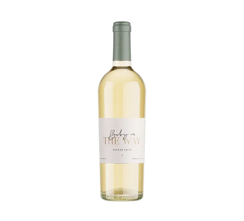 Stijlvolle zwangerschapsaankondiging bewerkbaar wijnetiket