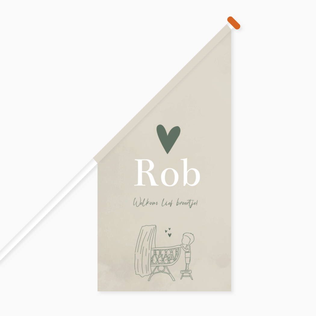 Vlag L Beige Wiegje Lijntekening