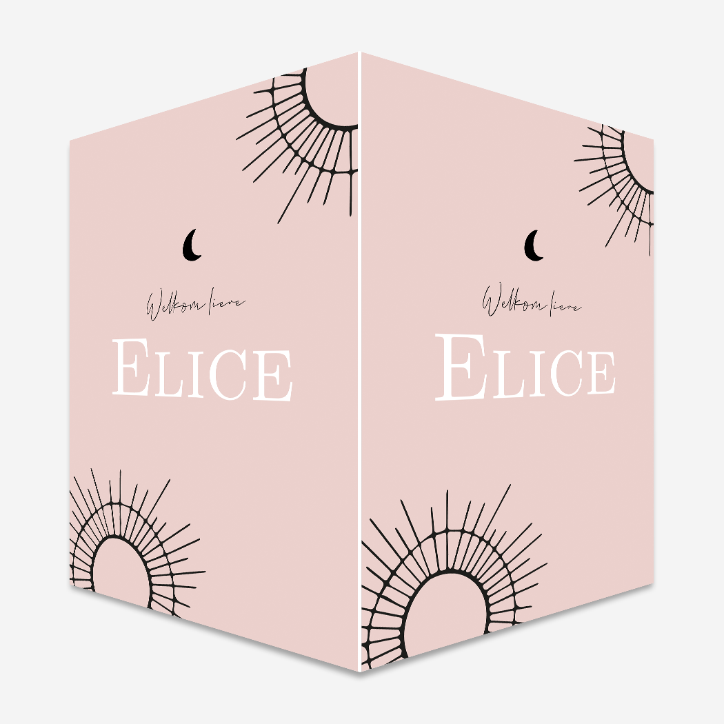 geboortebord Roze Zonnetjes Maantje