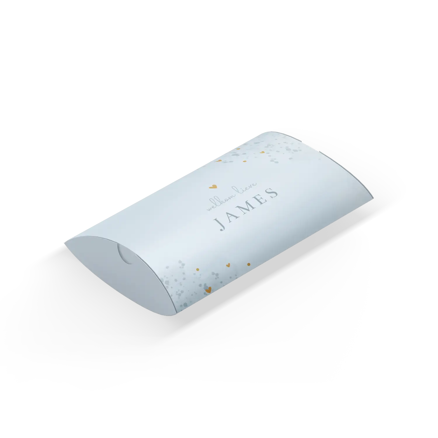 Gondeldoosje met blauwe watercolour en hartjes