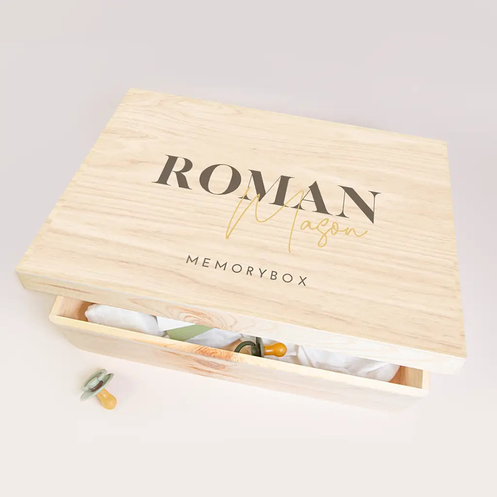 Memorybox baby trendy met naam