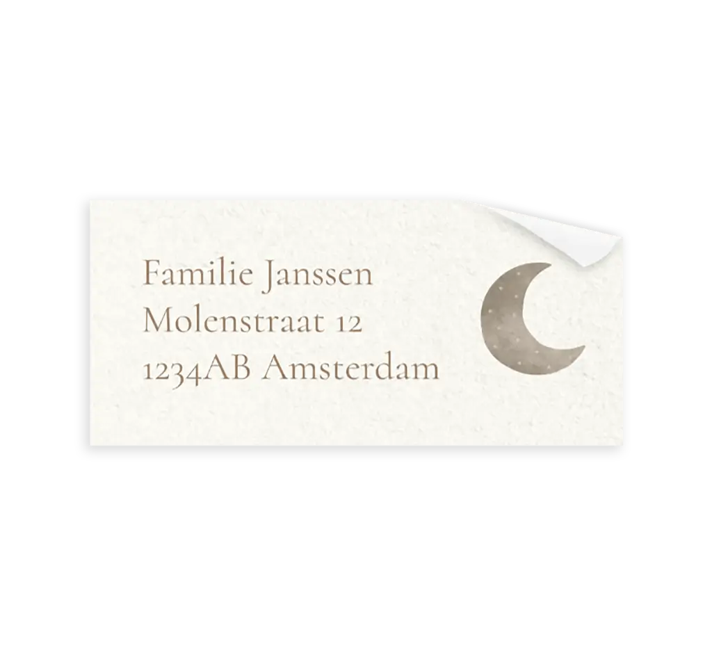 Adressticker met maantje