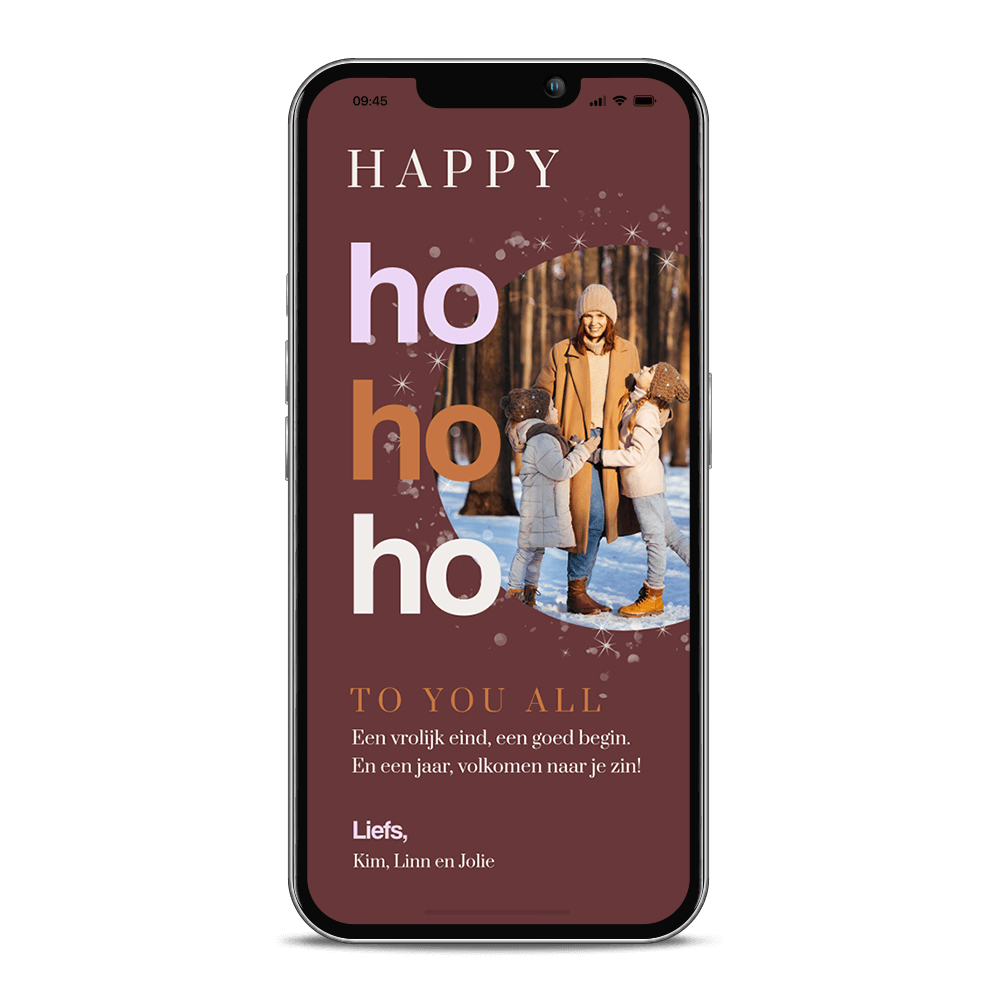 Digitale kerstkaart happy ho ho ho to you all met foto