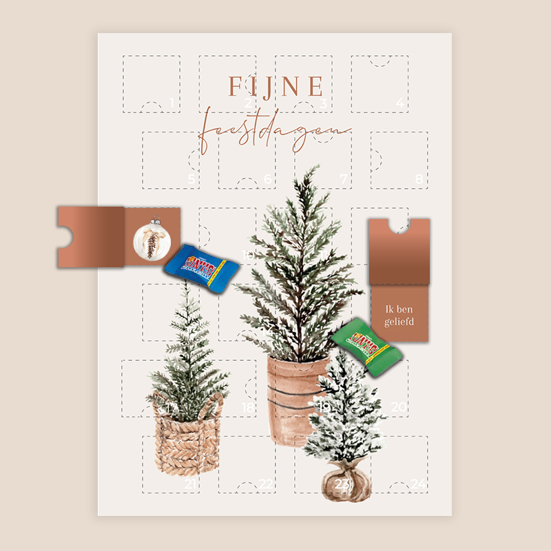 Adventskalender met affirmaties en Tony's Chocolonely chocolaatjes