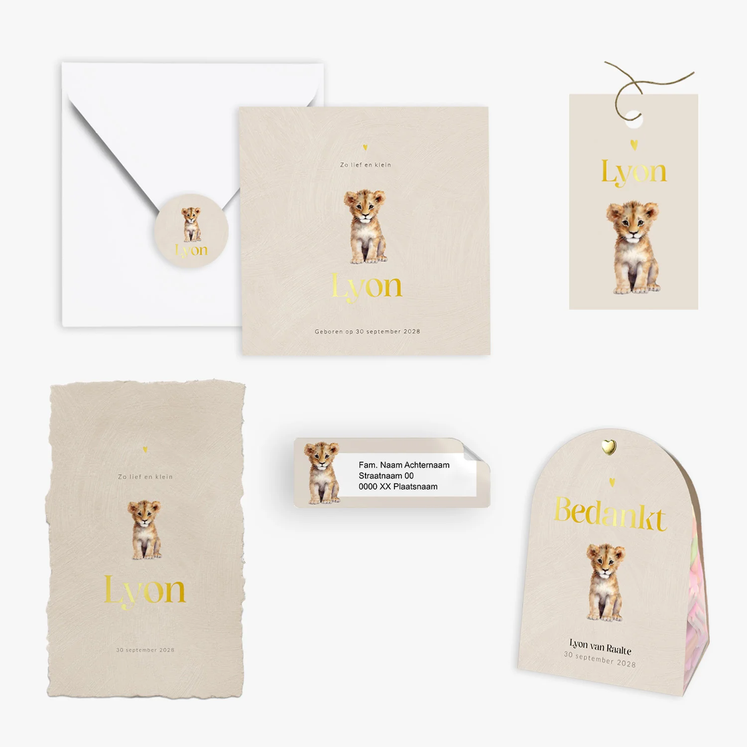 doorlink geboortekaartjes set Sweet little roar