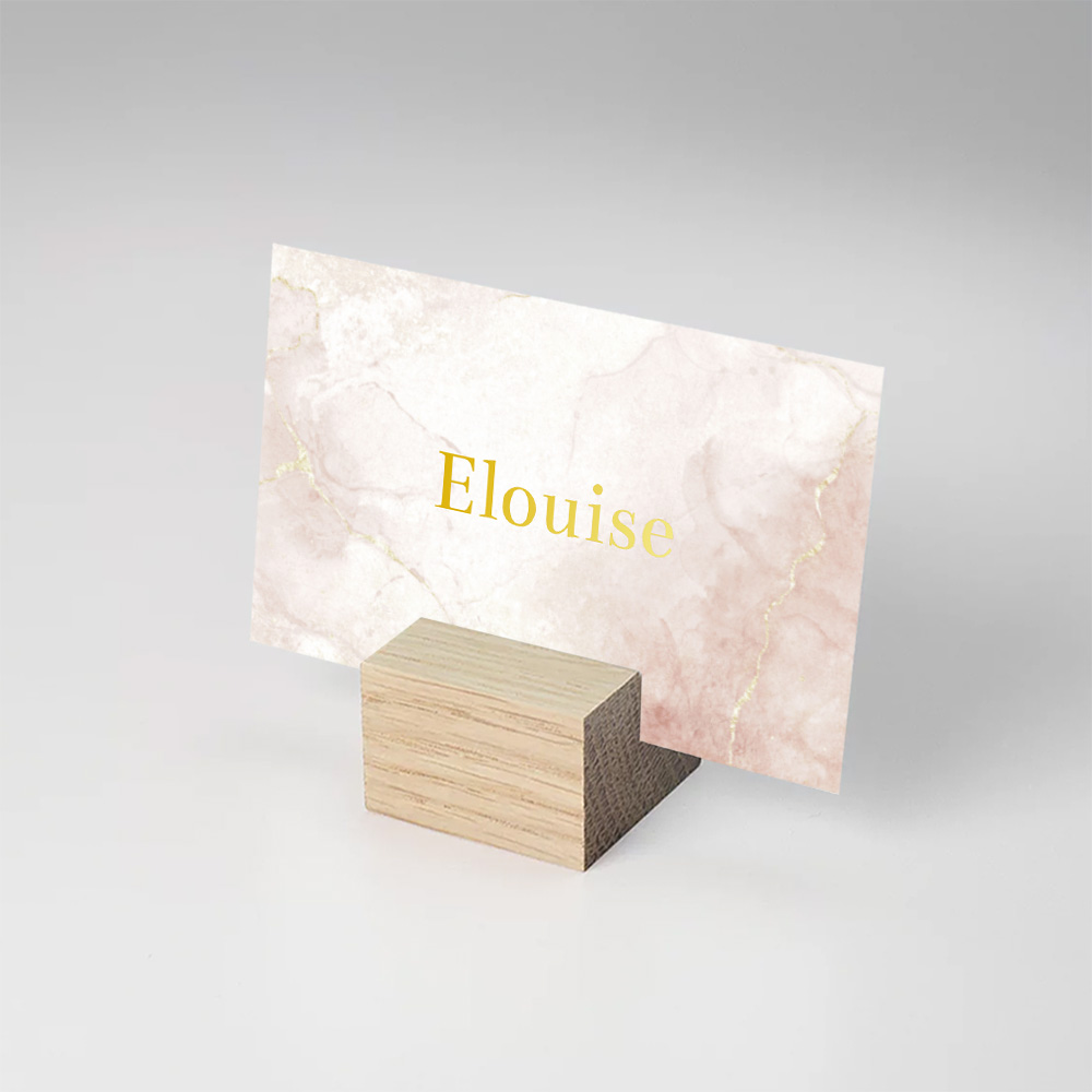 Naamkaartjes huwelijk marmer met goudfolie