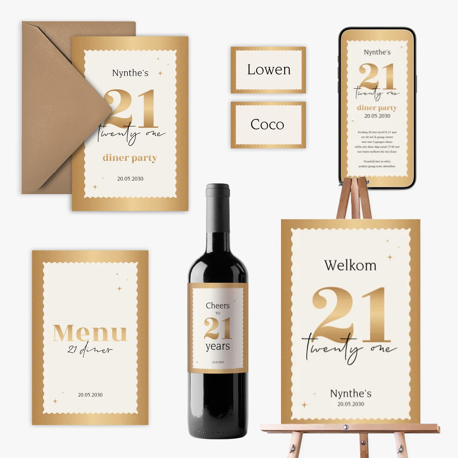 doorlink 21 diner set party in gold