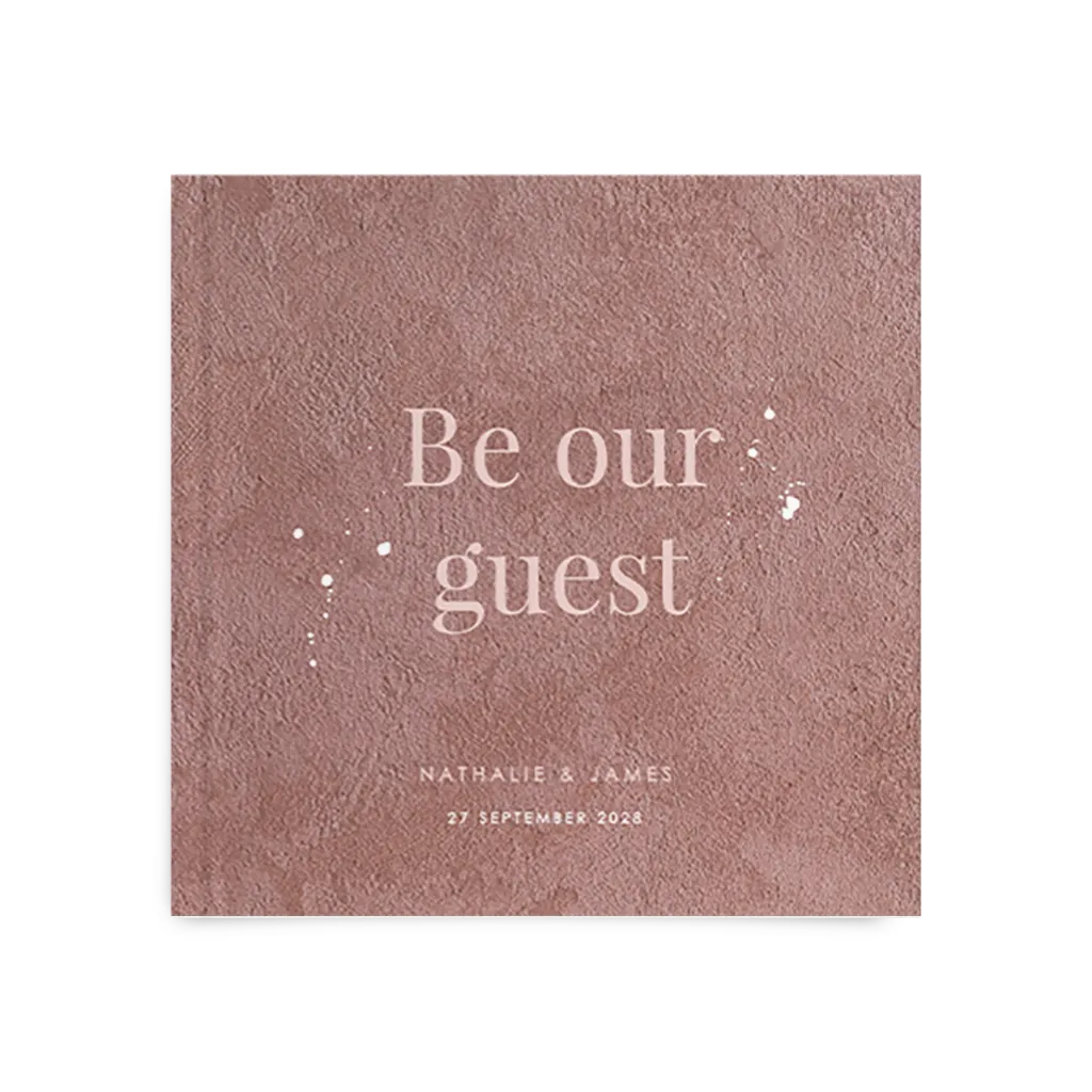Gastenboek bruiloft met typografisch design
