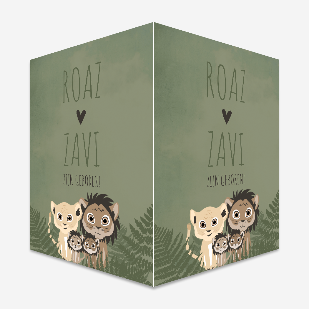 Raambord Geboortebord Leeuwen Botanisch Groen