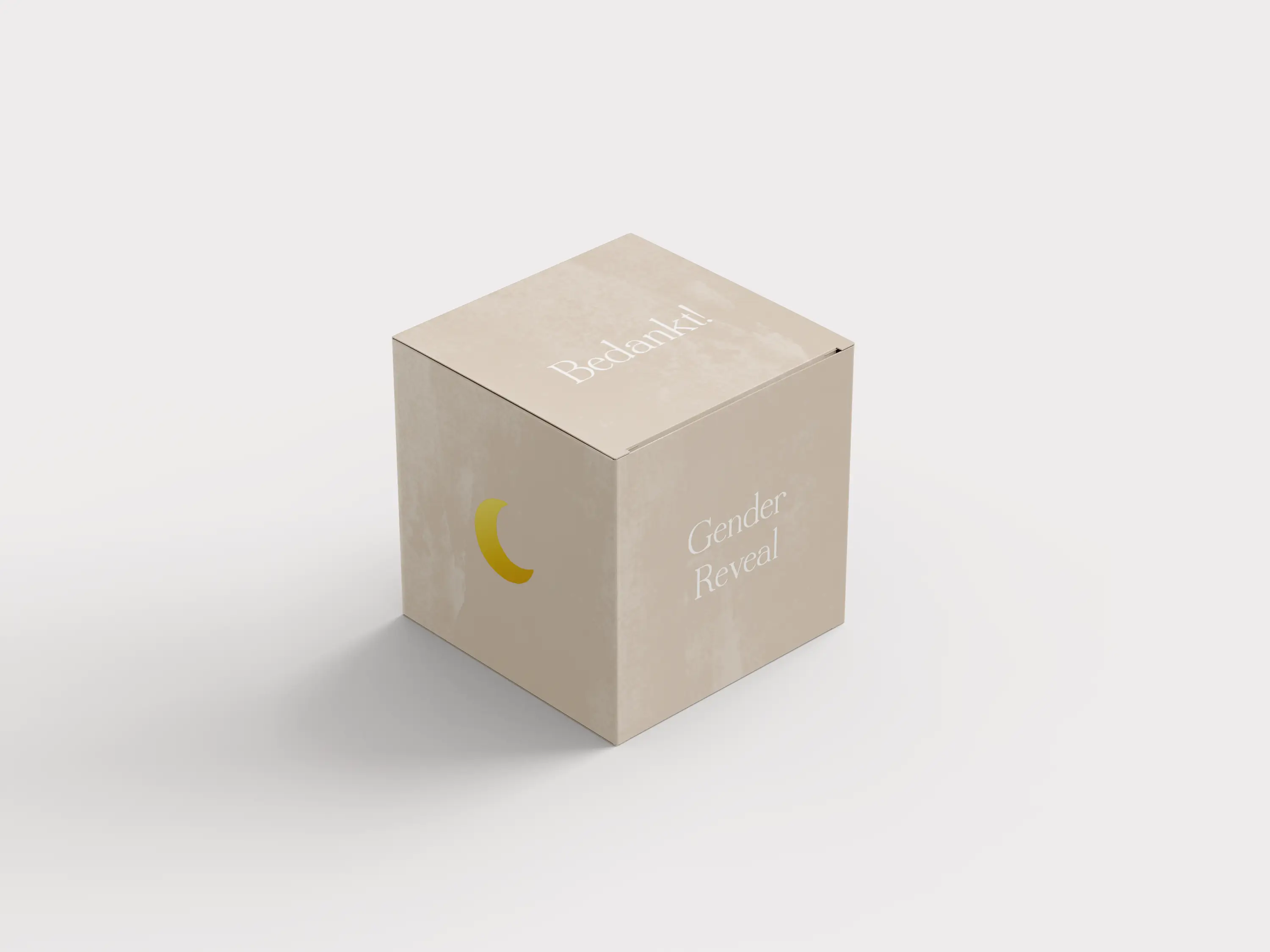 Bedankdoosje gender reveal beige met maantje