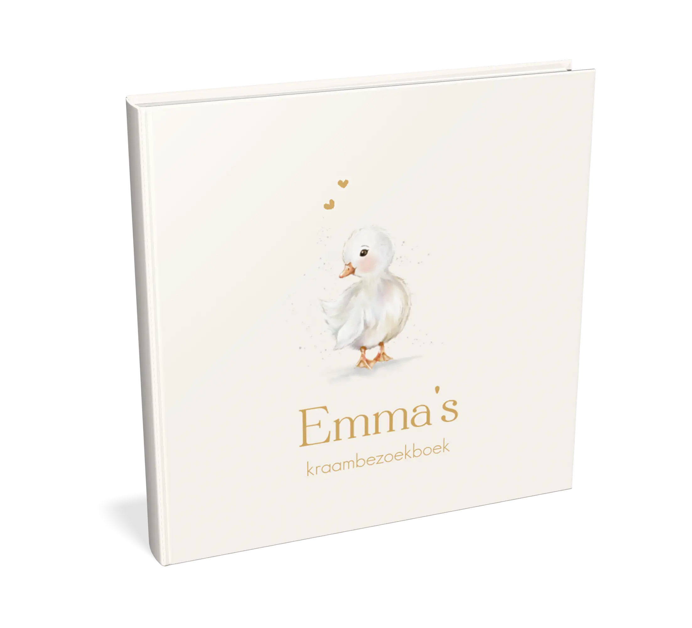 Kraambezoekboek stijlvol met illustratie eendje