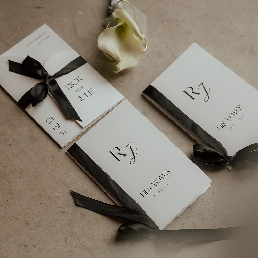 Geloftenboekje bruiloft endless chic his vows