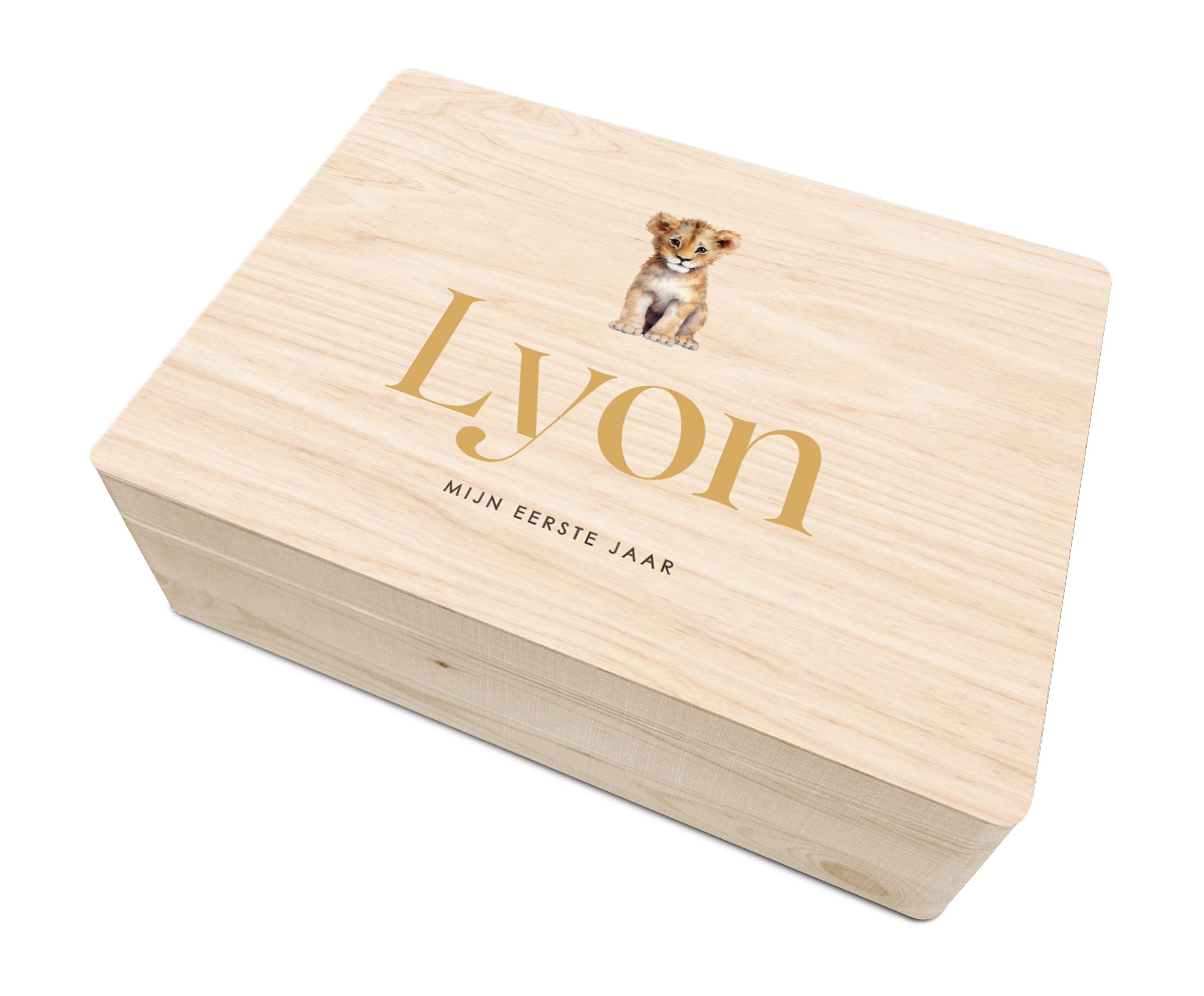 Unisex geboorte memory box met leeuwtje