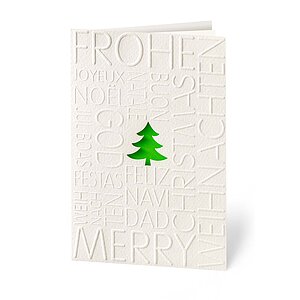  Geschäftliche Weihnachtskarte Moderne Typografie mit Blindprägung