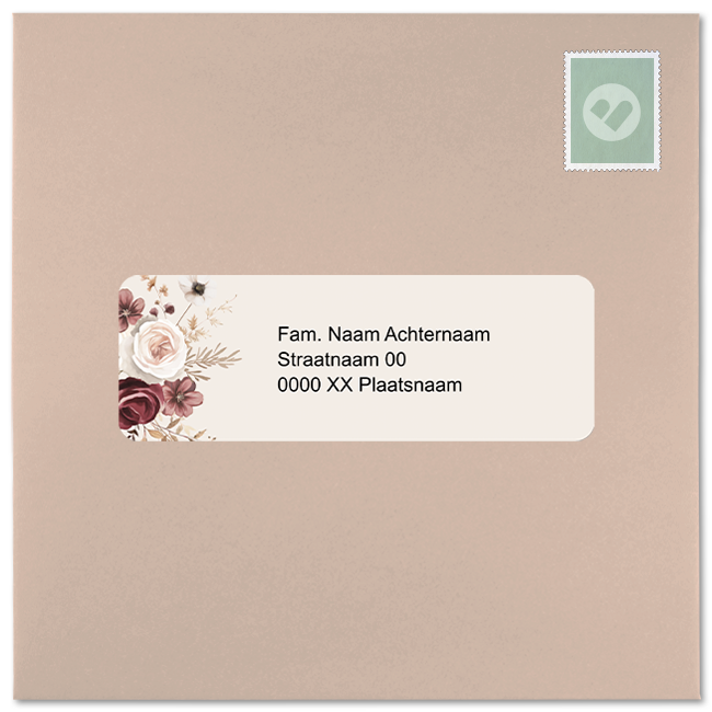 Adressticker bloemen chic