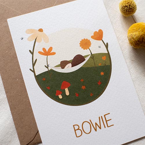 Geboortekaartje neutraal herfst baby hangmat