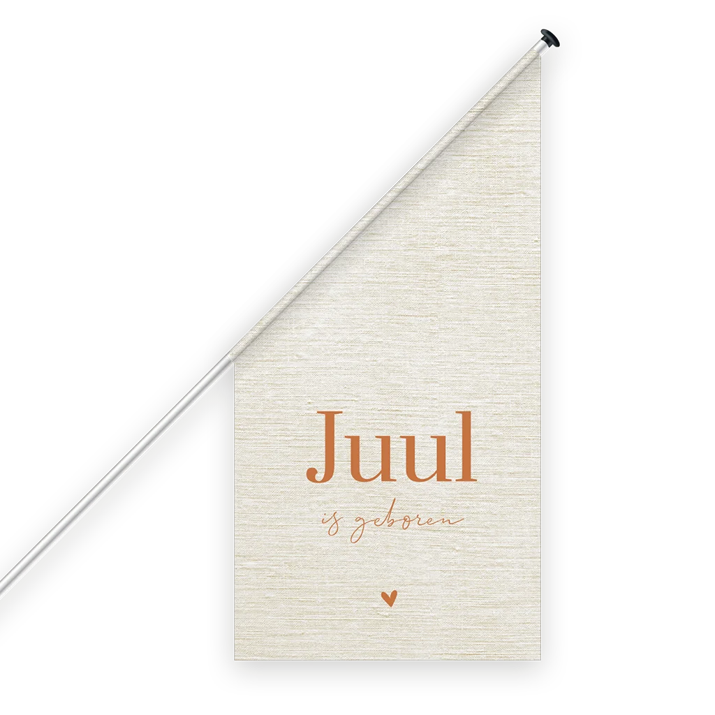 Geboortevlag in linnen look