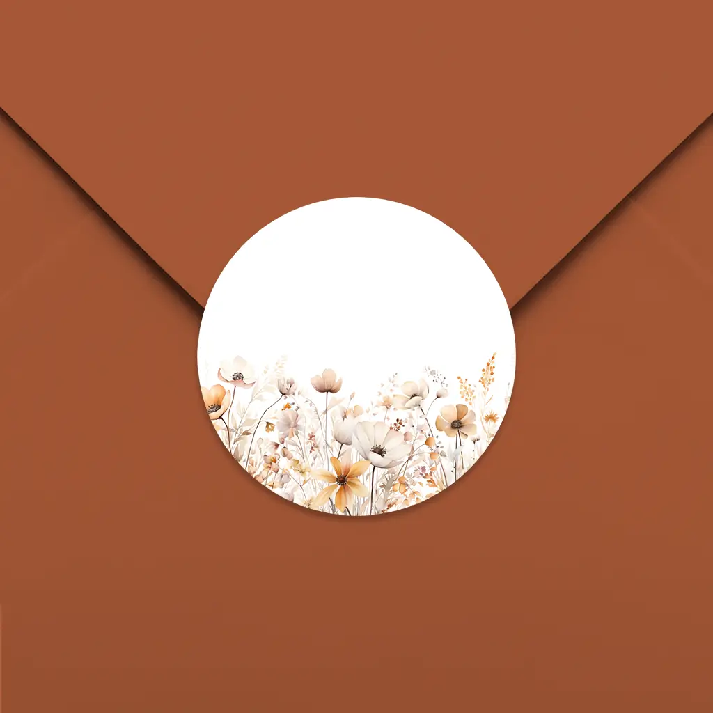 Sluitzegel wit met bloemen - per vel