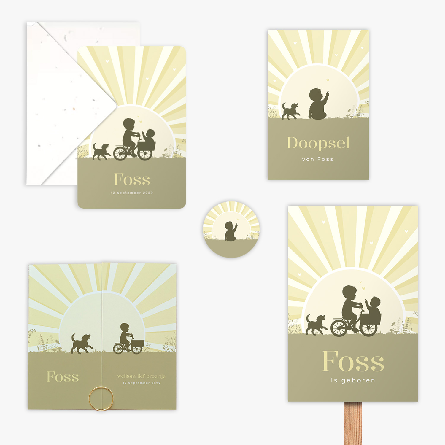 doorlink geboortekaartjes set ride into sunshine