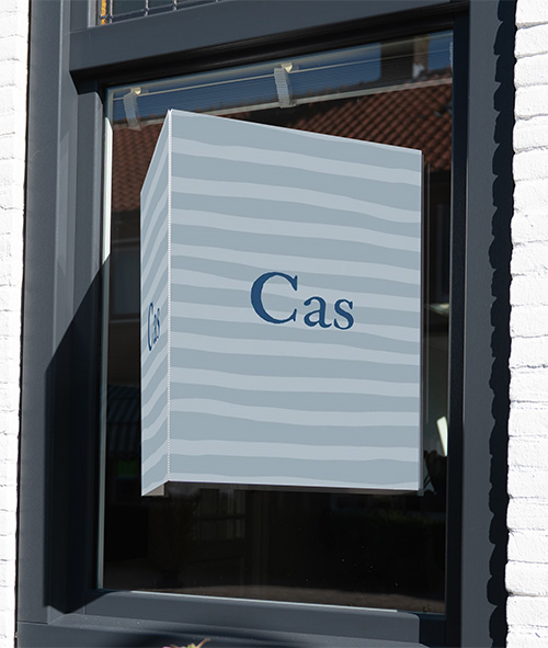 Raambord met blauwe strepen