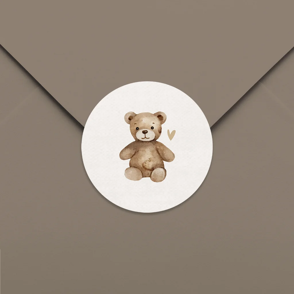 Lieve sluitsticker met teddybeertje - per vel