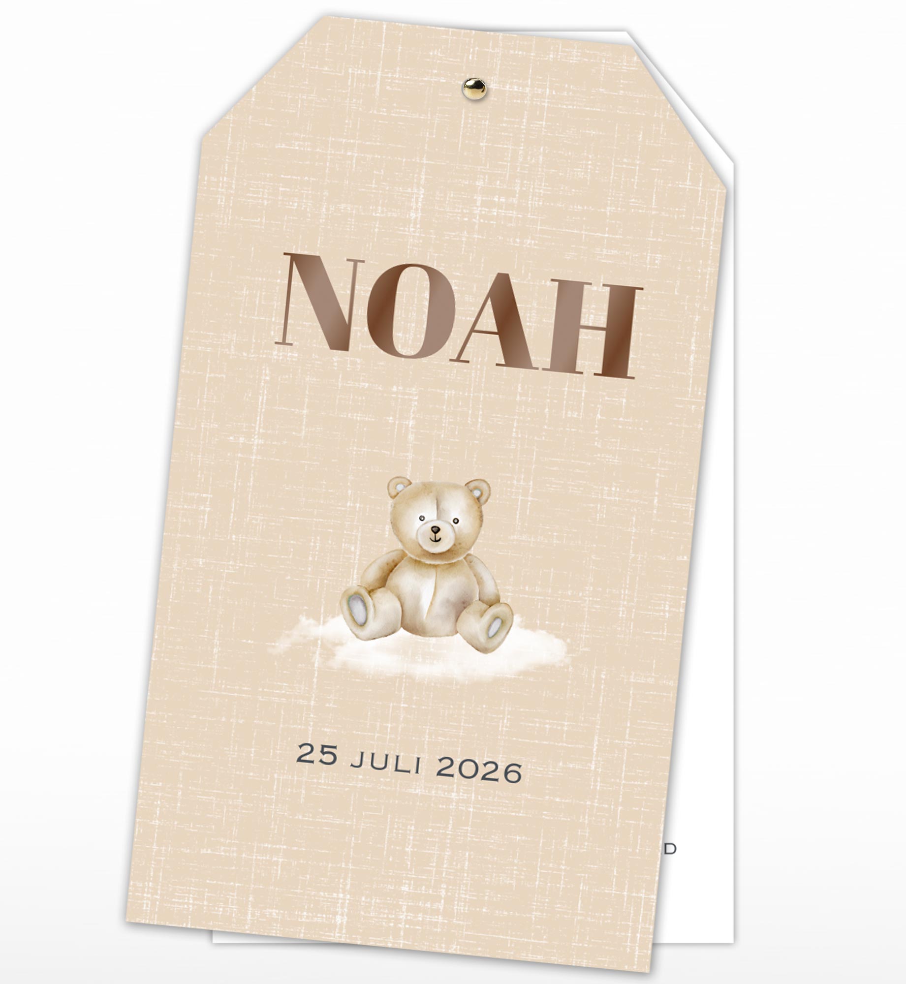 Label geboortekaartje beertje