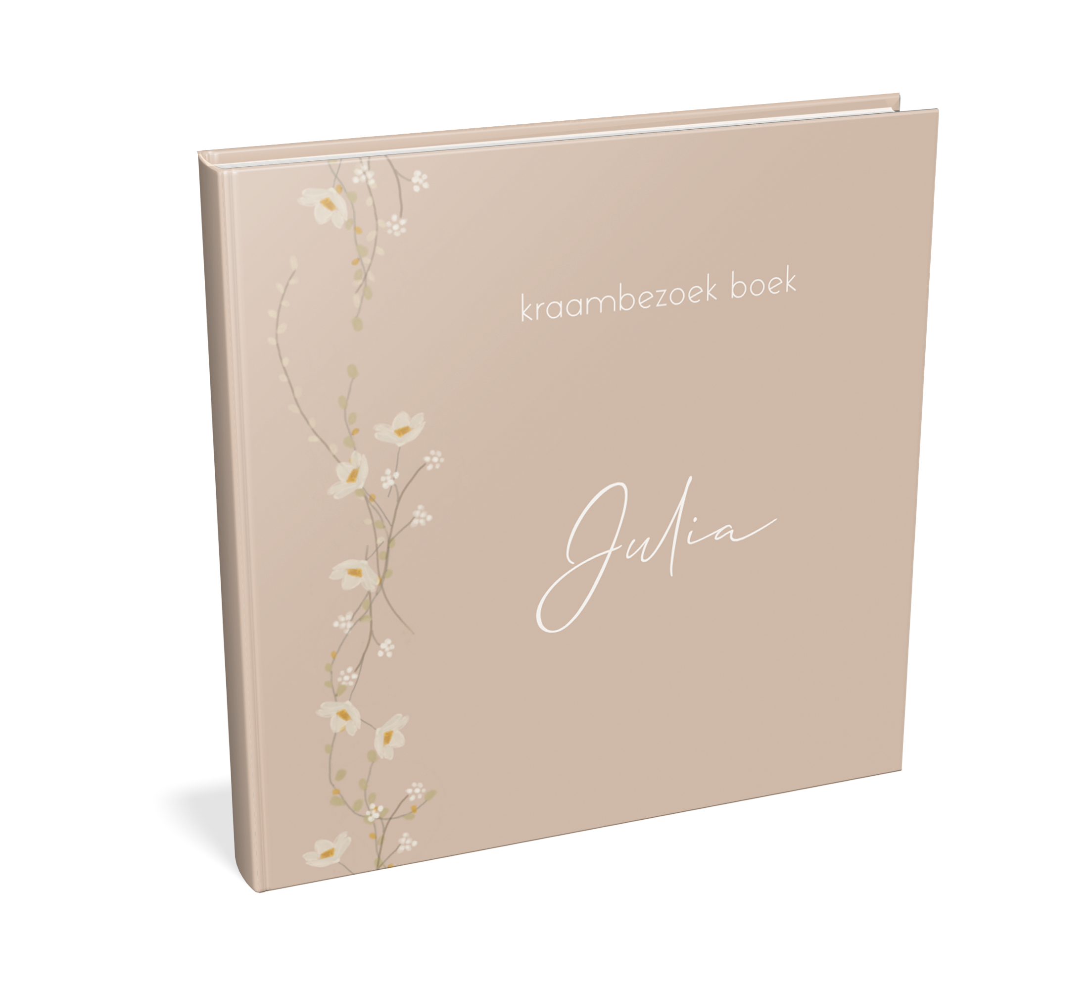 Kraambezoekboek meisje met bloemenslinger