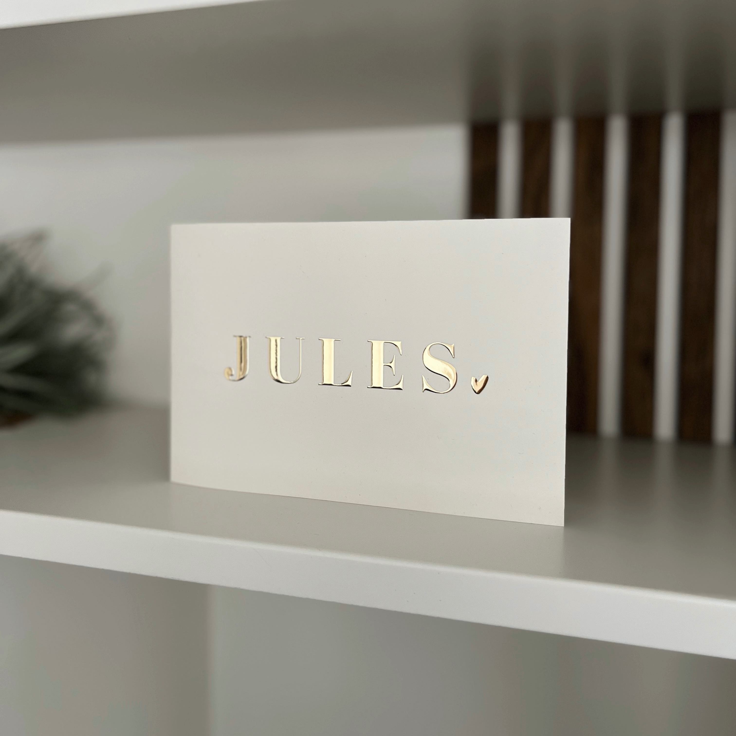 Geboortekaartje minimalistisch meisje jongen goudfolie hartje