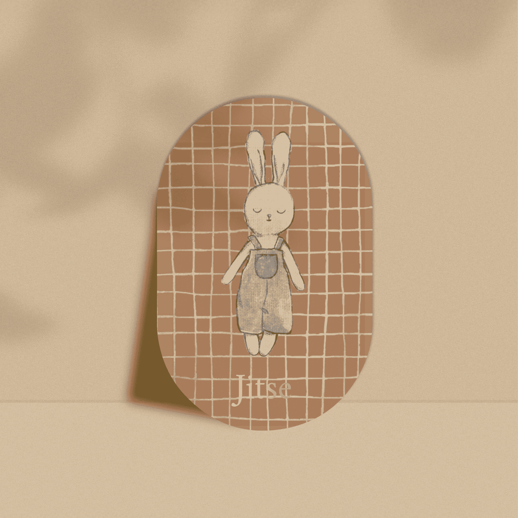 GEBOORTEKAARTJE JONGEN MET KONIJN KNUFFEL FOLIEDRUK