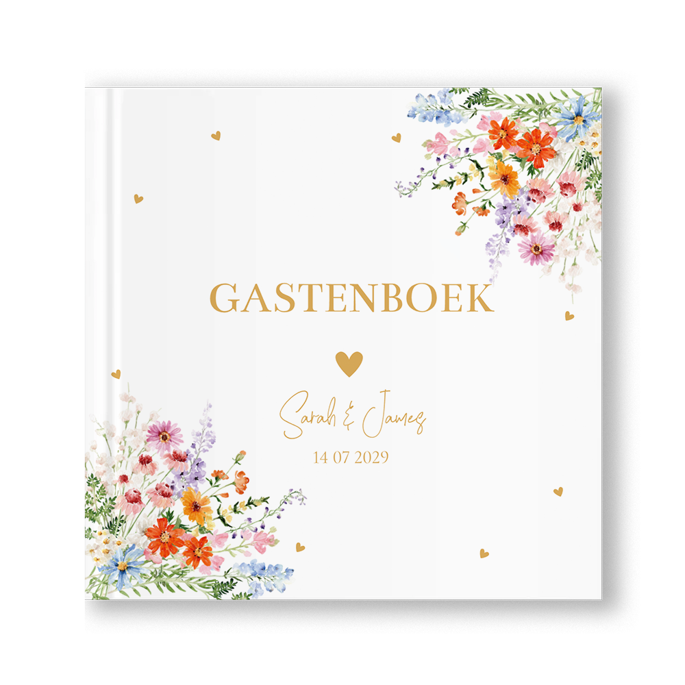 Gastenboek gekleurde bloemen Anemone vierkant