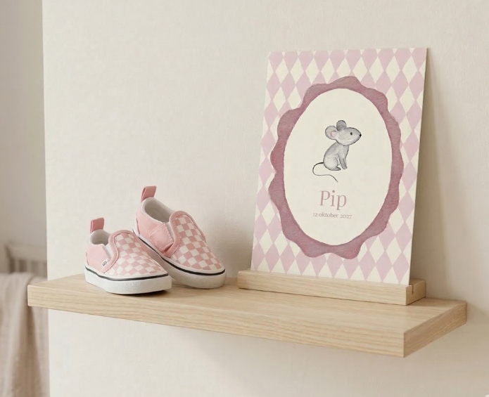 Geboortekaartje Muisje Ruitjes Pip