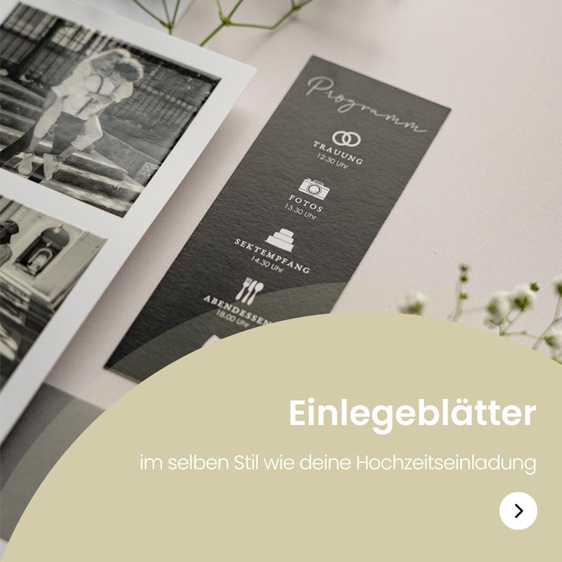 Promo Einlegeblätter Hochzeit