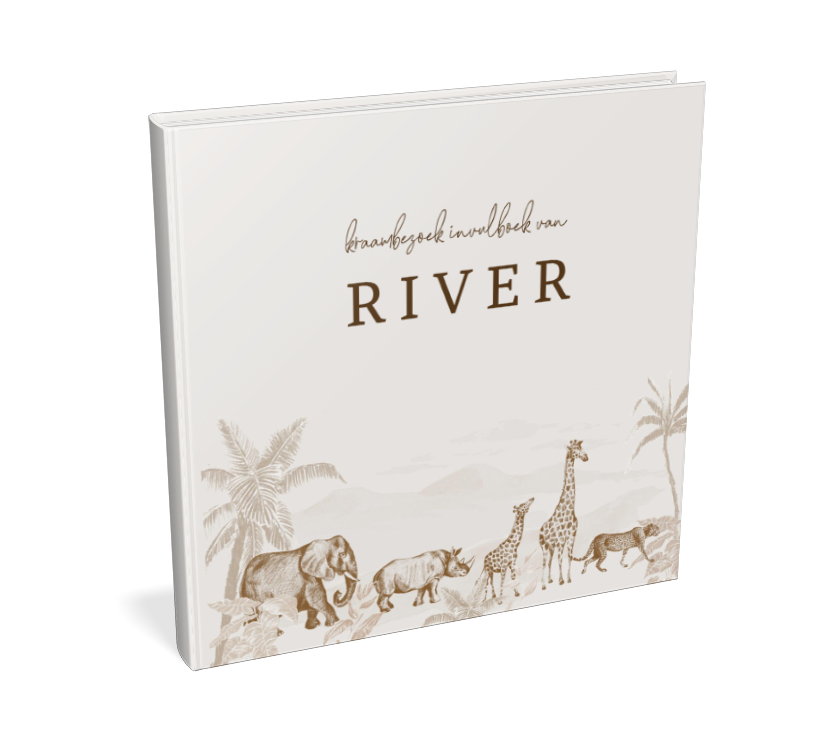 Kraambezoekboek met getekende jungledieren