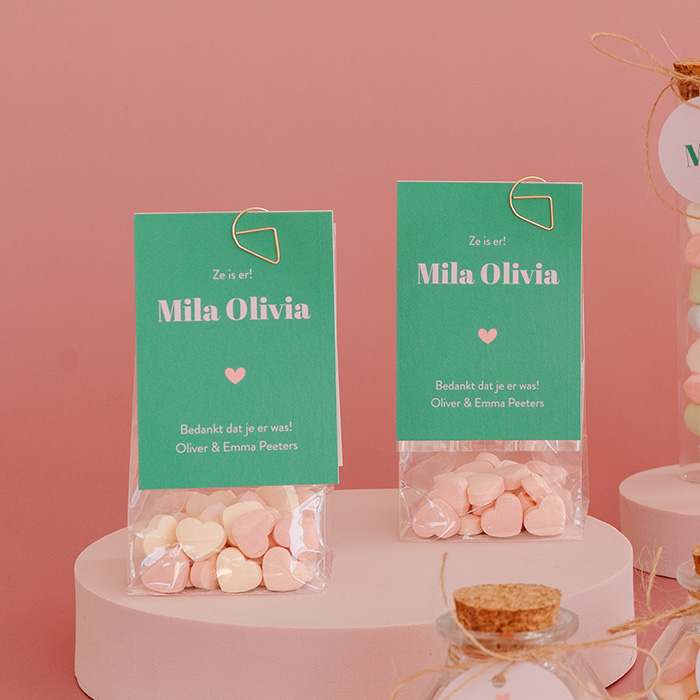 Vouwkaartje paars met colorblocking