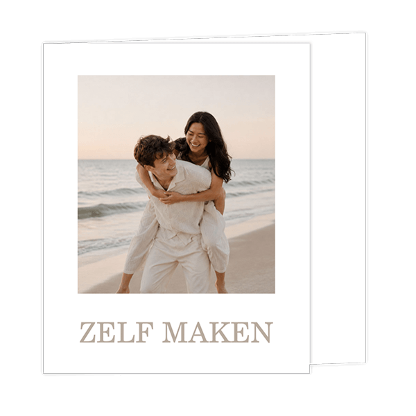Trouwkaart zelf maken - met foto - vierkant - verkorte voorkant 