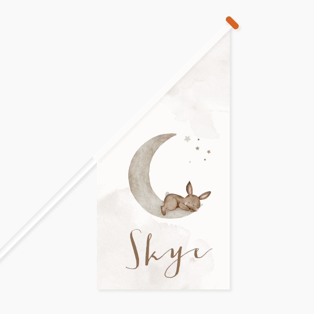 Vlag Geboorte Maantje Konijntje Waterverf