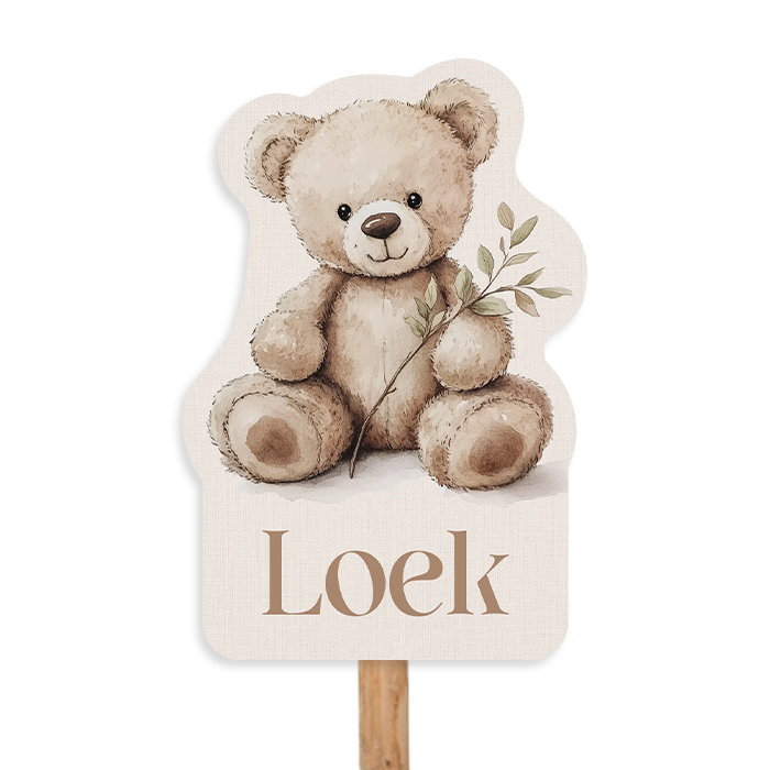 Linnenlook tuinbord in vorm van beertje