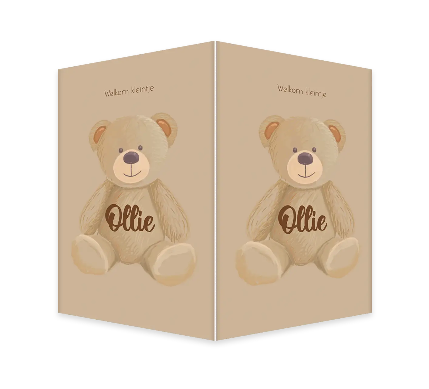 Raambord dubbel bruin met lieve teddybeer