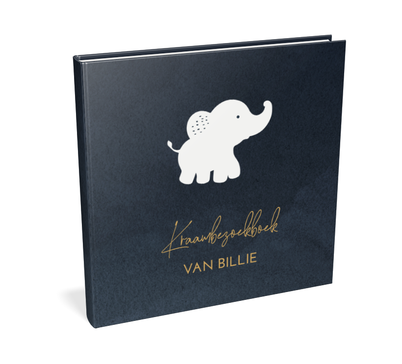 Kraambezoekboek olifantje blauw