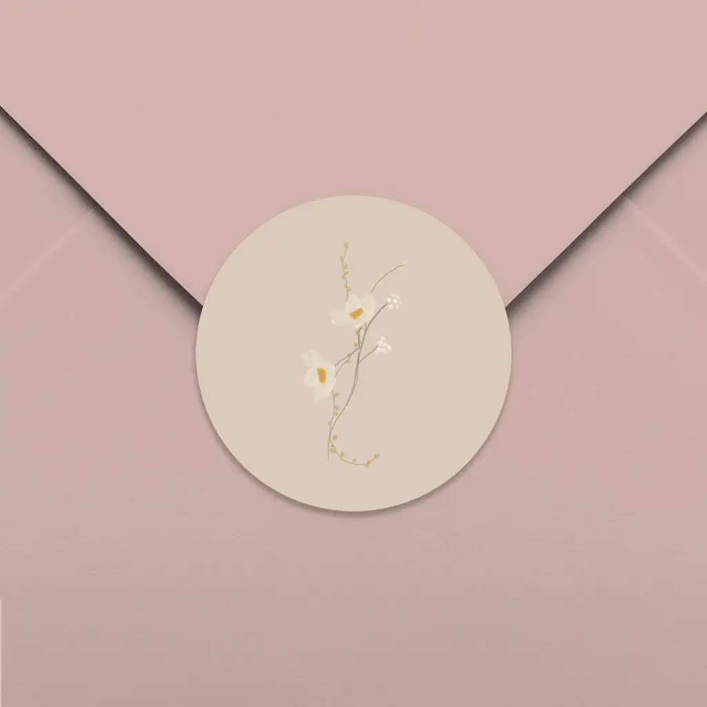 Pastelkleurige sluitsticker met bloemenslinger - per 25 stuks